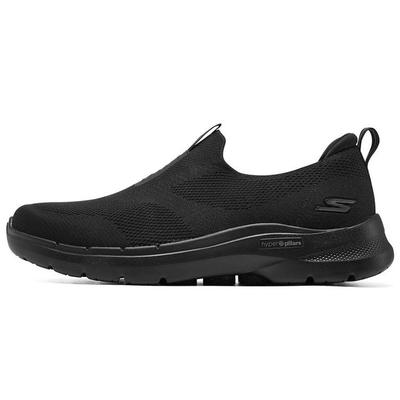 Go Walk 6 Mesh Slip-On Sports Low-Top Lifestyle Schuhe Herren Sneaker Schwarz 216202-BBK