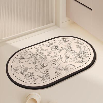 OEING Oval Soft Diatom Mud Bathroom Mat