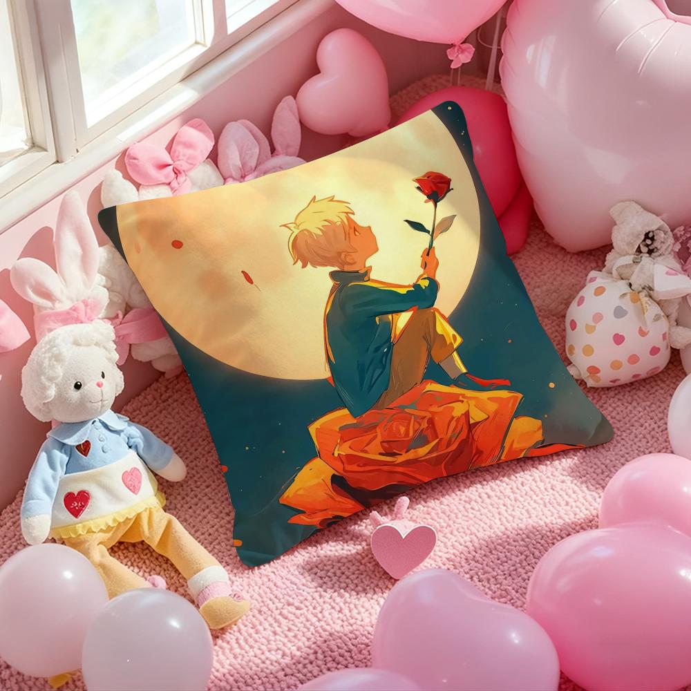 L-Маленький П-Принц Аниме Наволочка с Принтом Наволочка для Гостиной Дивана Подушка Чехол и Декор для Спальни 12x12Inch