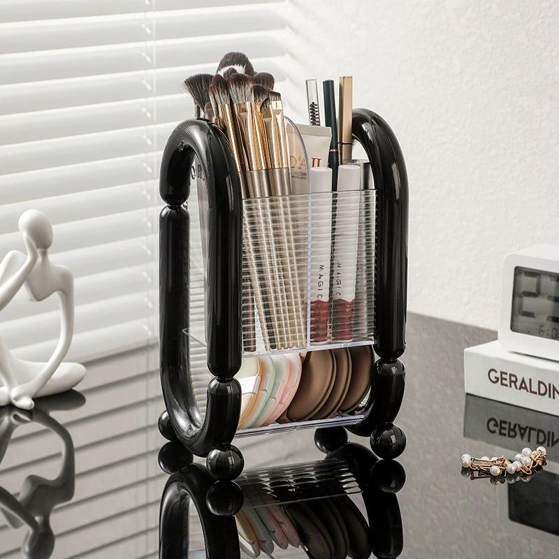 

Держатель для кистей для макияжа, органайзер для помады, карандашей для бровей, контейнер для хранения теней для век, спонжи для макияжа, контейнер для косметических средств чёрный
