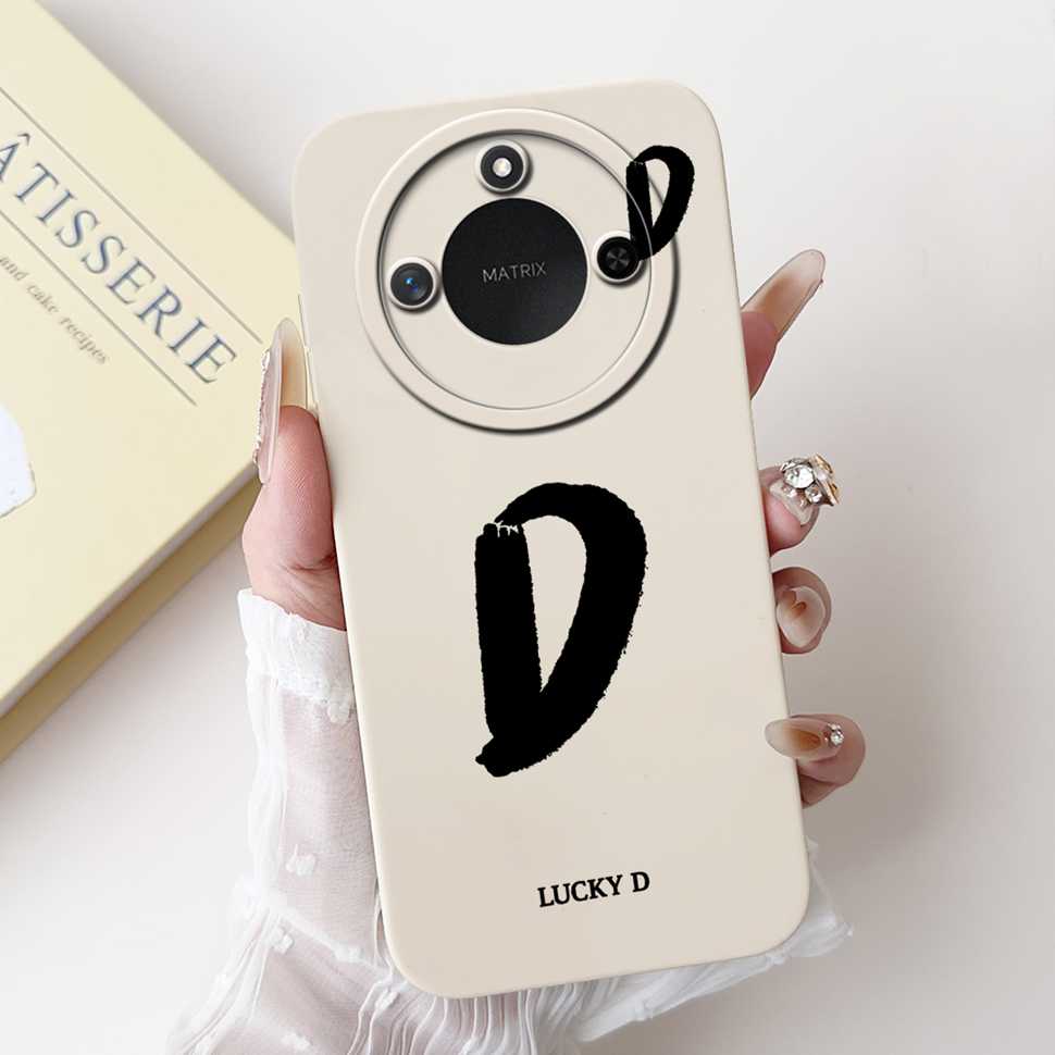 

Protective Cases For Huawei Honor X60 5G 6.8 Case Fashion Style Letter A-Z Soft Silicone Cover For Honor x60 X60 BRC-AN00 Bumper Honor X60 5G