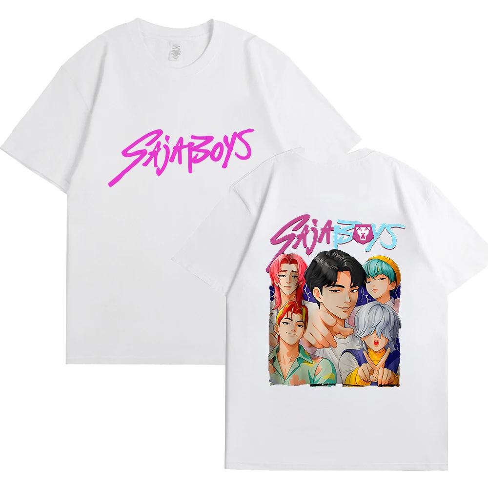 KPop Dämonenjäger Film Saja Boys T-Shirts Männer Frauen Hochwertiges Baumwoll-T-Shirt Mode Hip Hop Harajuku Kurzarm-T-Shirts