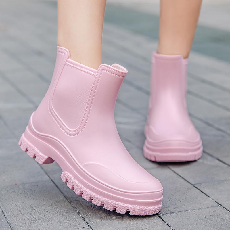 Spot 2025 Women's New Waterproof Shoes Rain Boots Outdoor Wear Work Rubber Shoes Light Rain Shoes Women