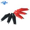10 STÜCKE/2 Farben Krokodilklemmen 24*28mm Schwarz Rot Weichplastikbeschichtet DIY Elektronische Testsonde Mini Alligator Testklemmen
