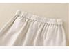 2024 Women's High Waist Cotton Linen A-line Shorts - Summer Elastic Wide Leg Casual Five-Point Pants