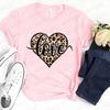 Fashion Unisex Tshirts Leopard Love Heart Print Tops Short Sleeve Clothing Ladies Harajuku Valentines Day Female Clothing