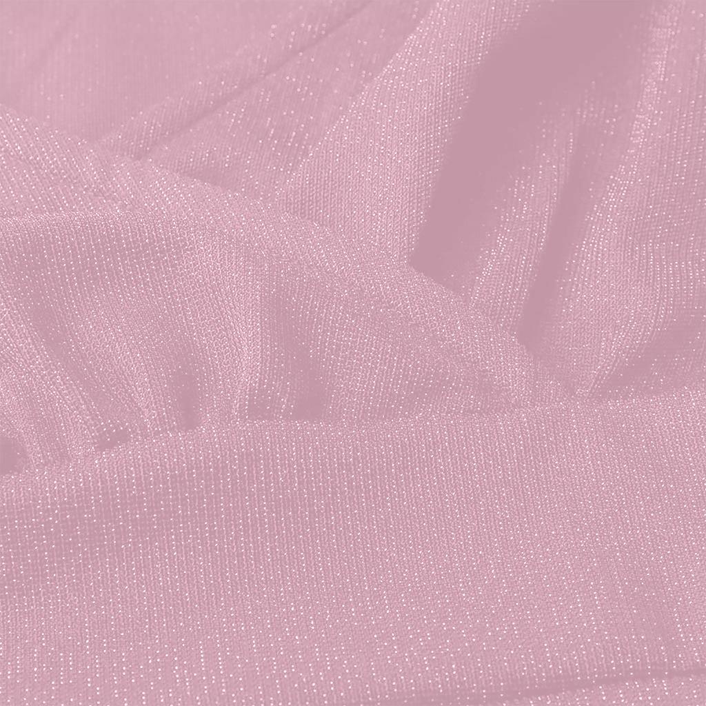 Women's Solid Color Long-sleeved Cross V-neck Sexy Bag Hip Slim Shiny Evening Knee-length Dress