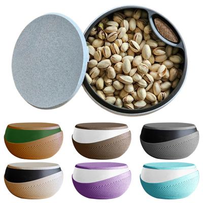 Ciotola per Semi di Noci Stampata in 3D Piatto per Snack a Doppio Strato con Scomparto per Gusci Frutta