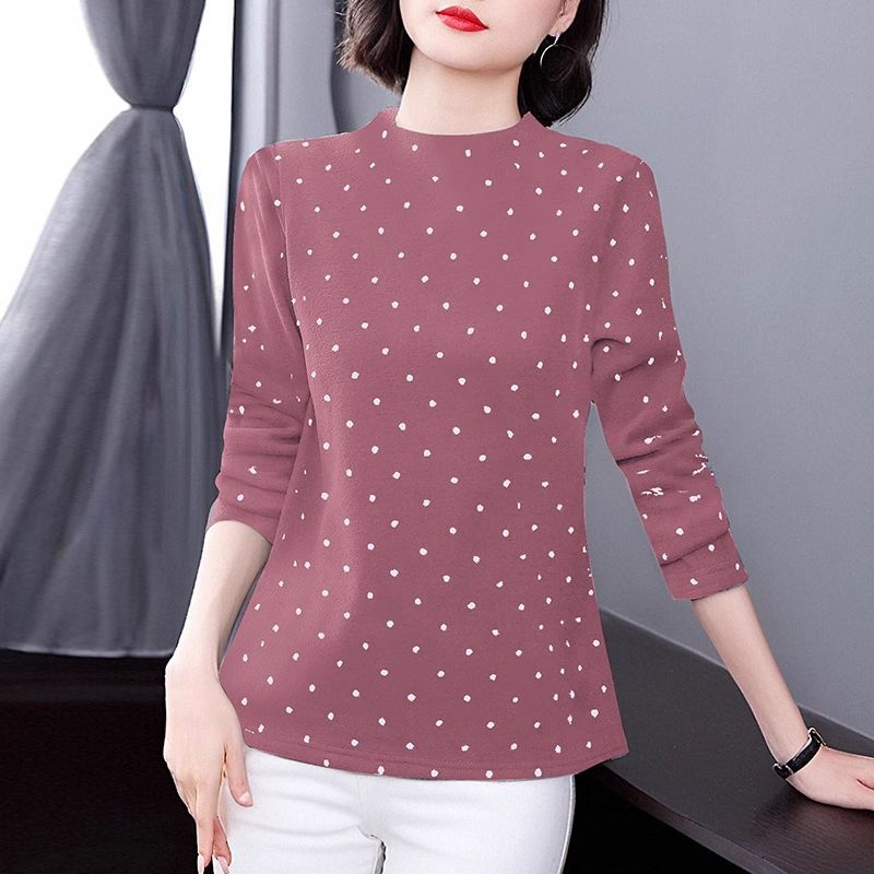 Women S Plus Size Long Sleeve Thermal T Shirt For Middle Aged Mom Warm Casual