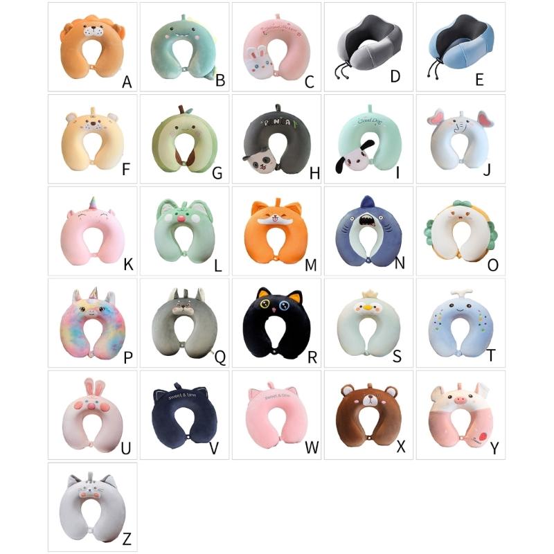 Ushaped Travel Pillow Cartoon Animal Neck Pillows for Travel Office Work Home