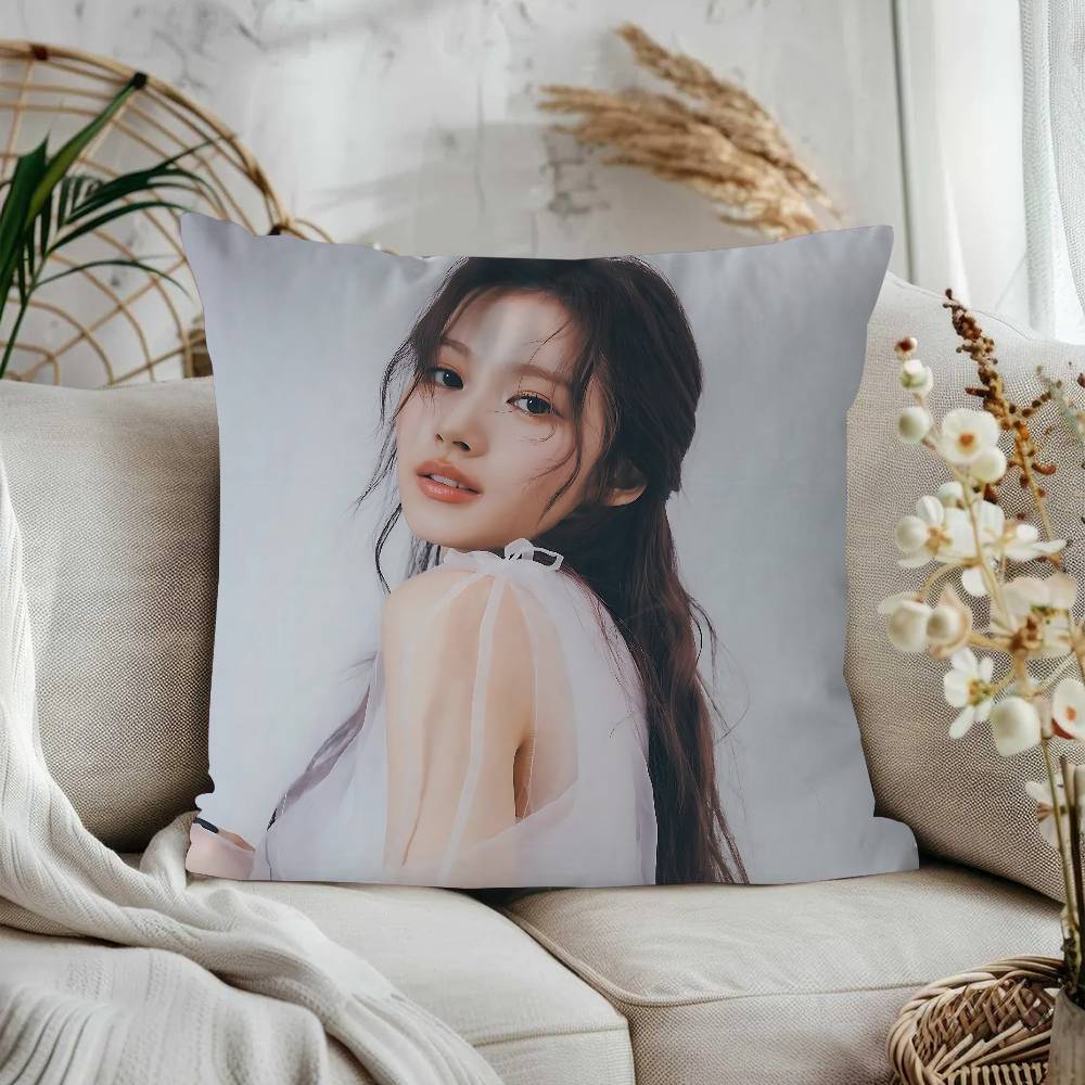 S-Sana TwiceS Pillow Covers Cartoon Sofa Decorative Home Double-sided Printing Short Plush Cute Cushion Cover