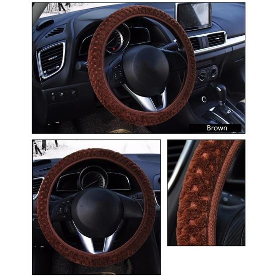 Universal Plush Car Auto Steering Wheel Covers Handlebar Protector Guard Decor