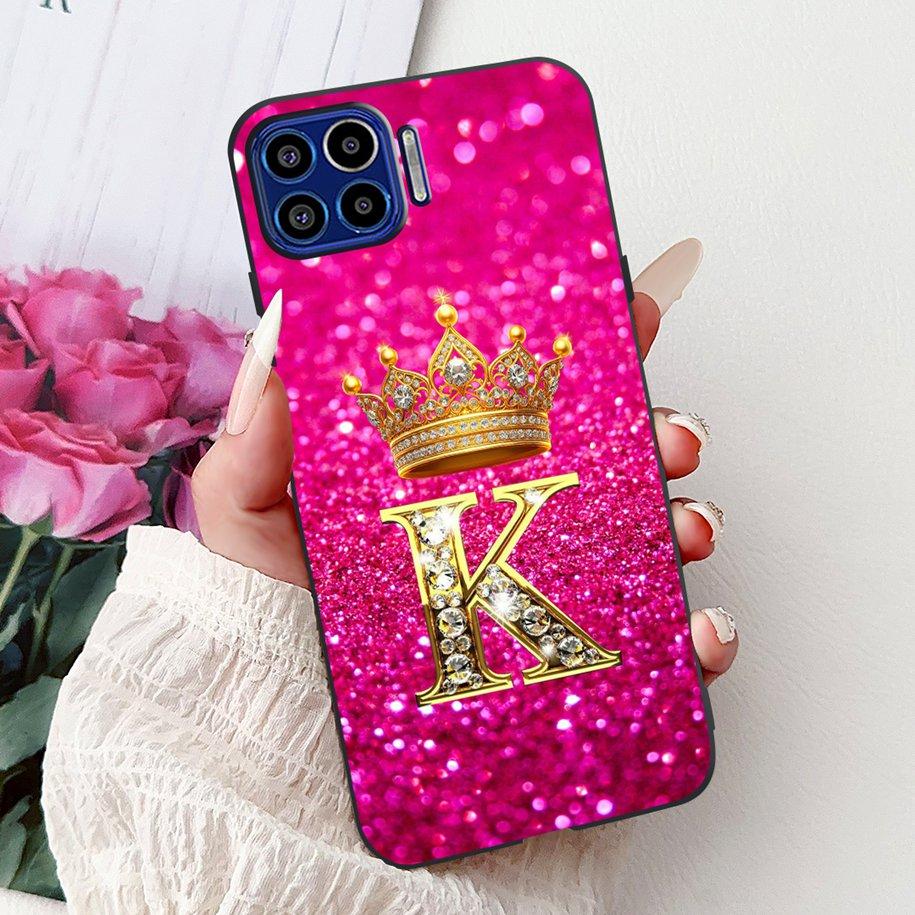 For Motorola One 5G Case Popular Letters Flower Crown Soft Silicone Shockproof TPU Couple Cover For Moto One 5G 2020 Phone Cases