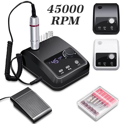 Trapano elettrico per unghie da 45000 giri/min per unghie Lima elettrica Display HD Penna per manicure in metallo Tornio per unghie professionale Levigatrice