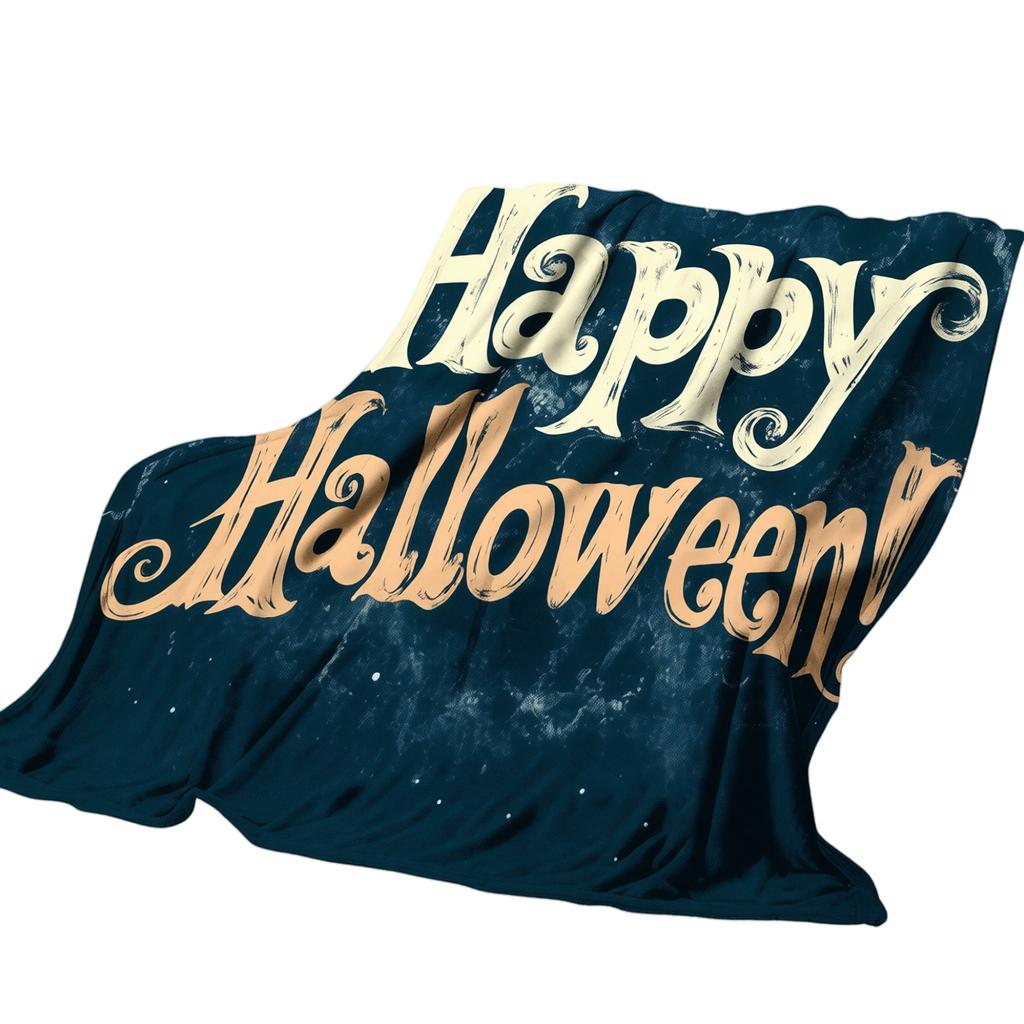 Halloween Flannel Throw Blanket for Couch, Cozy Holiday Decor for Bed and Sofa