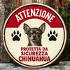 Vintage Italian Chihuahua Warning Sign Retro Aluminum Caution Plaque Office Cafe Pet Shop Safety Wall Decor