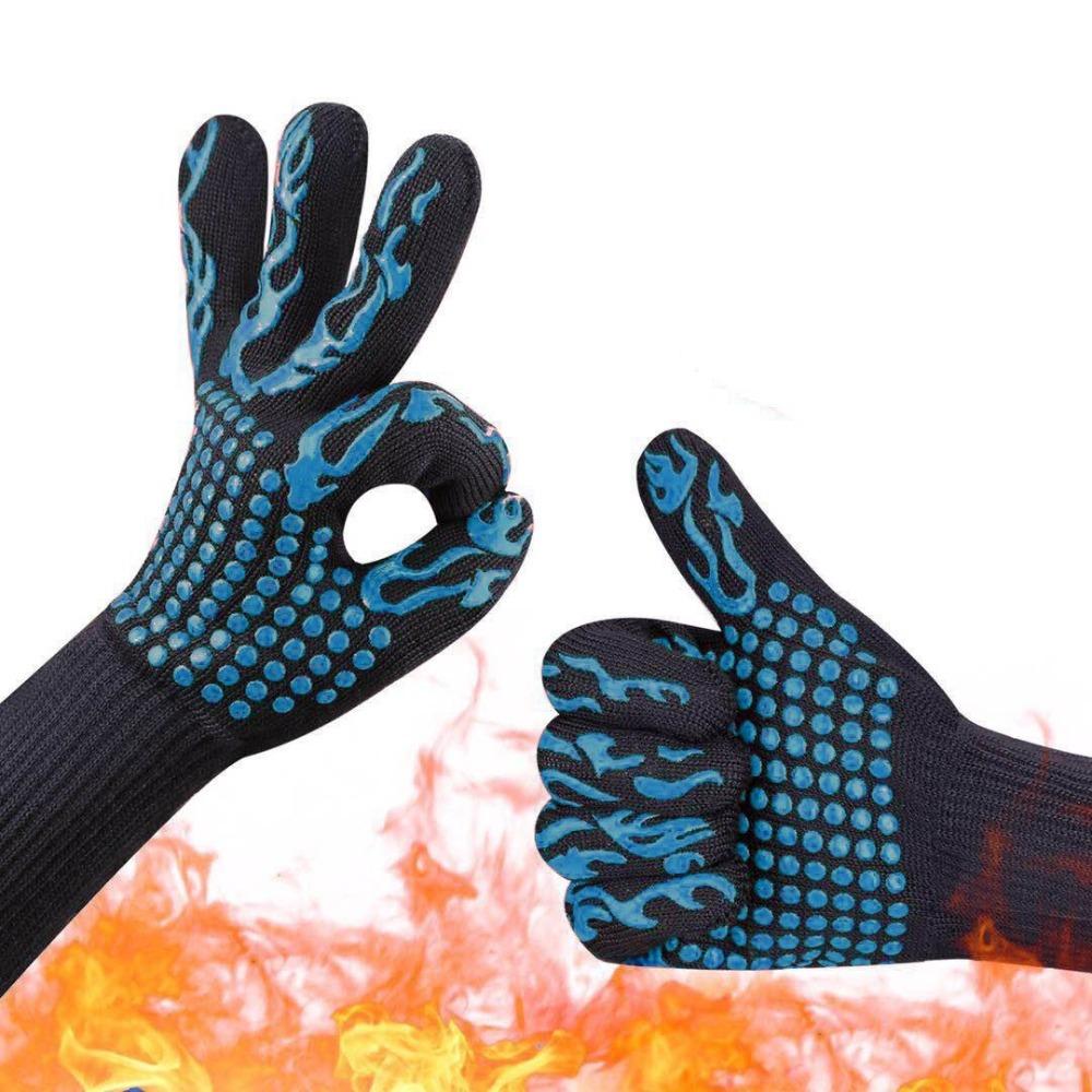 High Temperature Resistant 500/800 Degree Microwave Oven Silicone Non-slip Gloves, Heat Insulated Barbecue Oven Gloves