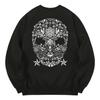 KAN6312 Kmb0094 Skull Art Fleece-Lined Sweatshirt - Black