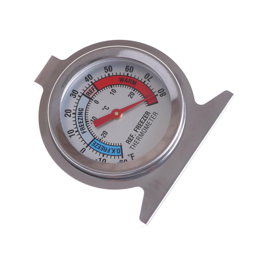 1pc Stainless Steel Refrigerator Freezer Thermometer Fridge Refrigeration Temperature Gauge Home Use