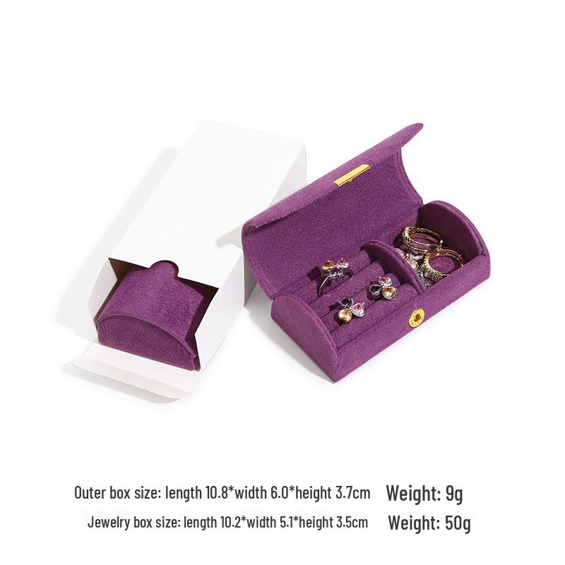Arched Velvet Jewelry Box: Portable Mini Organizer for Bracelets, Earrings, and Beads