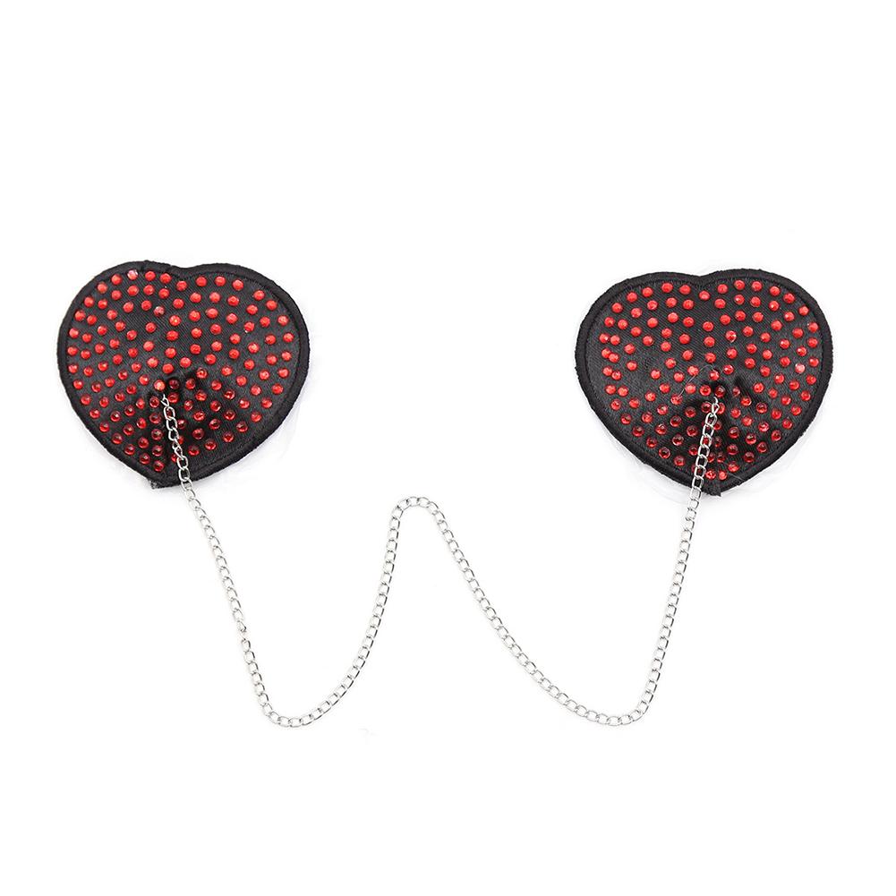 Sexy Silicone Sexy Silicone Crystal Nipple Cover with Metal Chain Pasties Bra for Nightclub Nipple Cover with Metal Chain Pasties Bra for Nightclub