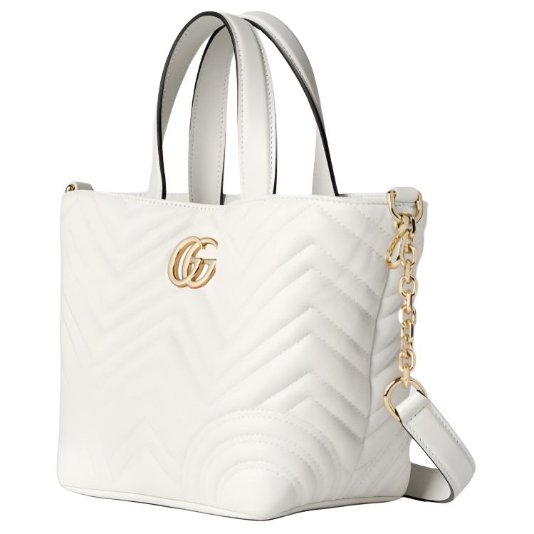 Gucci Betty Iconic Double G Logo Mini Lambskin Tote Bag Women tote bags White 847386-AAFA1-9050