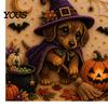 Stress Relief Craft for Adults Halloween Faux Pearl Painting Kit, Puppy Ghost 3D Art Unique Handmade Gift Idea Beginners, Home Wall Decor, DIY