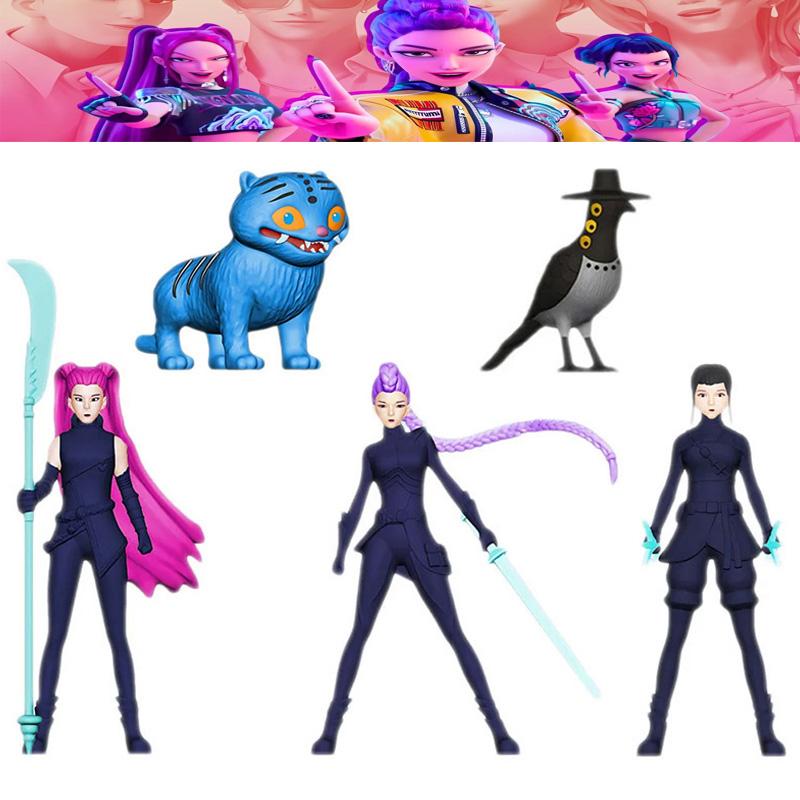 5 Stück/Set von Dämonenjäger-Figurenspielzeug Derpys Tiger Rumi Mira Zoey Sussy Puppenornamenten für Geburtstage von Fans Weihnachtsgeschenke