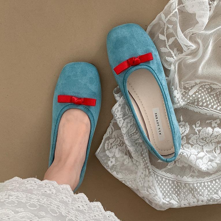 Fashion Women's Round Toe Loafers Flats Fashion Casual Elegant Soft Comfortable Classic Office Shoes with Butterfly-Knot