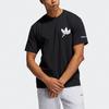 Adidas Originals Trefoil Cloud Logo Print Sport Crew Neck Short Sleeve T-Shirt Men Tops Black H16233