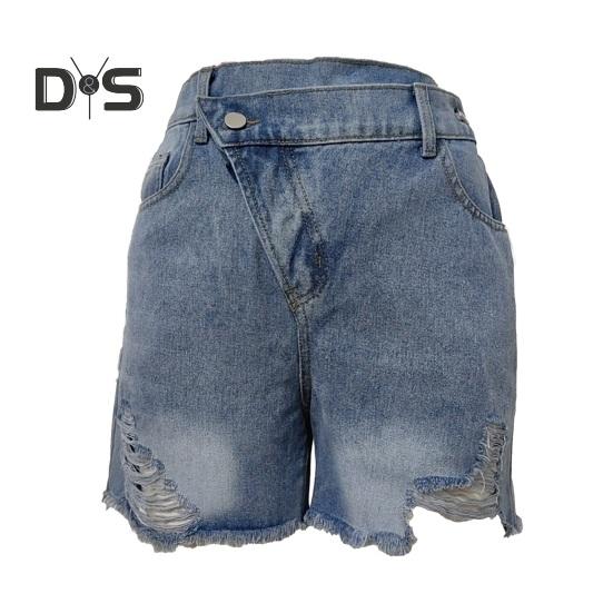 Women's Mid Rise Ripped Jean Shorts Casual Distressed Stretchy Denim Shorts Summer Frayed Hem Short Pants