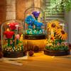 Bouquet Building Blocks with Display Box Mini Eternal Life Flower 3D Diy Assembling Puzzle Bricks Ornament Decor Romantic Gift