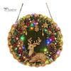DIY-Feiertagshandwerk für Erwachsene Weihnachts-Diamantmalerei-Kranz-Set mit LED-Lichterkette, Schneemann-Perlenkunst Hängendes Ornament für Erwachsene, Acryl