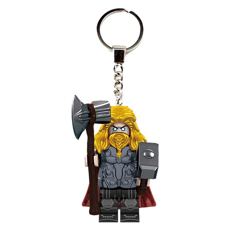Spider-Man Keychain School Bag Pendant Iron Man Thor Ornament Movable Toy Cute Cartoon Animation Character Keychain Wholesale