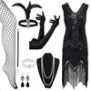 Hot Sale Vintage Sequins Tassel Dress Prom Evening Dress Accessories Set