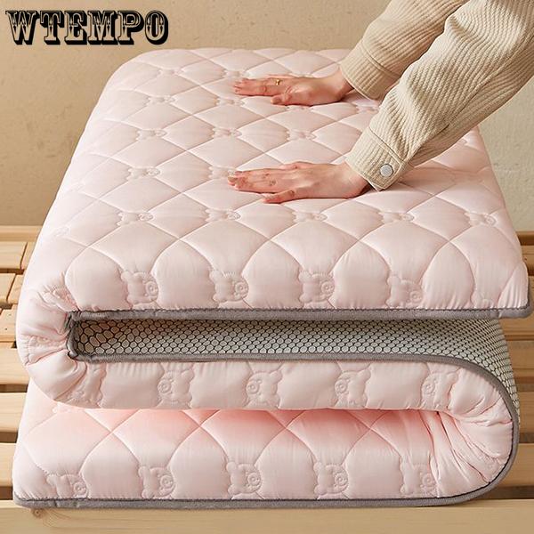 WTEMPO Solid Color Soft Pad Mattress Household Smoothy Foldable Mattress Non-deformable Bedding Student Dormitory Rental House Floor Thick Mats