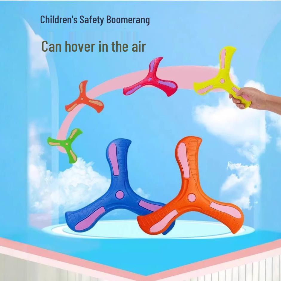 Large Children's Soft Rubber Boomerang - Durable, Three-Leaf Design for Safe Outdoor Play