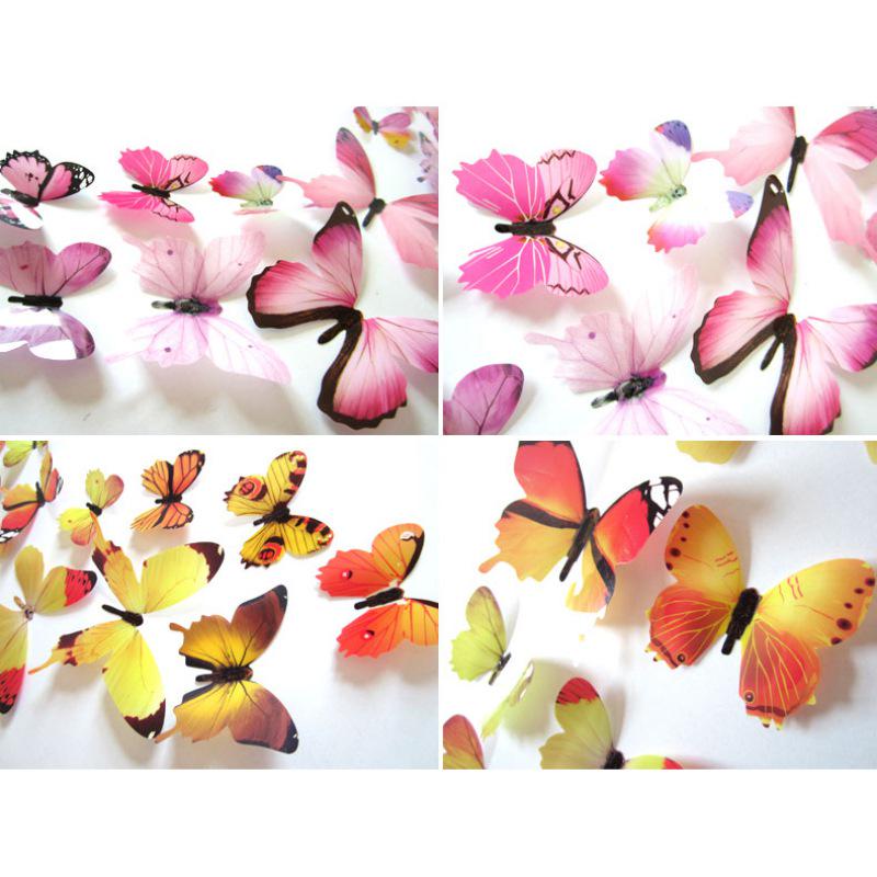 12Pcs 3D Butterfly Wall Stickers Home Decorations