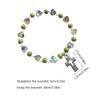 Cross Pendant Strand Bracelets Elastic Bead Bangles Women Jewelry Gift Beaded Bracelets Pendant Bracelets for Girl Women