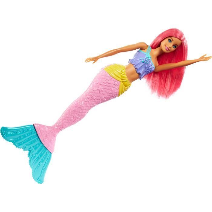 Barbie Dreamtopia - MATTEL - Poupée sirène cheveux roses et tenue multicolore - Jouet pour enfant