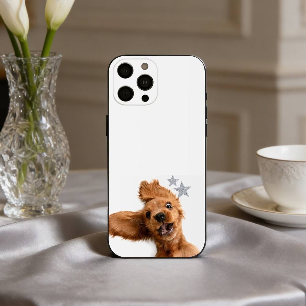 F-Funny Fashion D-Dog Art Phone Case For iPhone 17pro,16,15,14,13,12,11 Plus,Pro Max,XS,Soft Silicone Black Cover