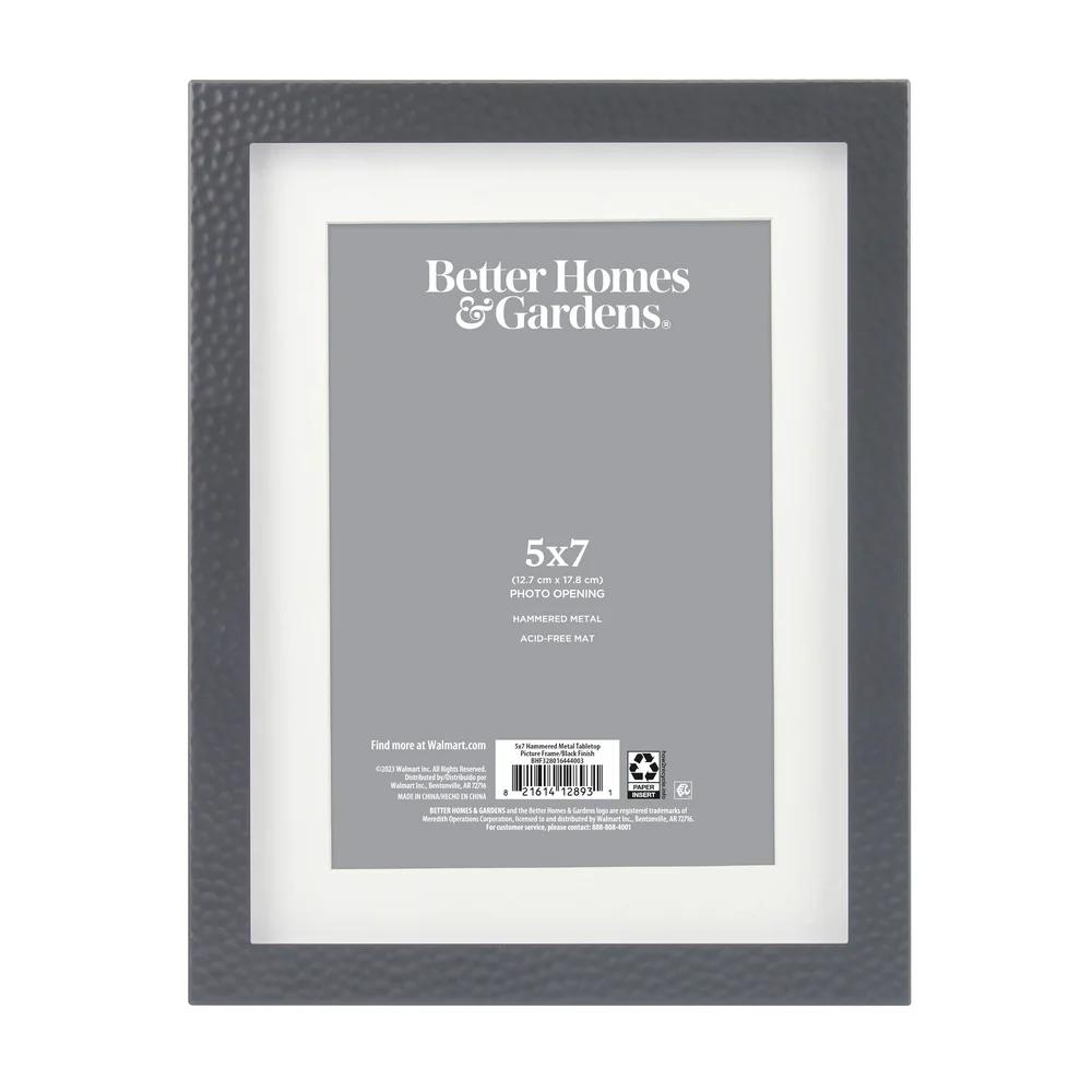 Stylish Black Hammered Metal Tabletop Picture Frame 7x9 Matted 5x7 Photos Decorative Gift Versatile Home Accent