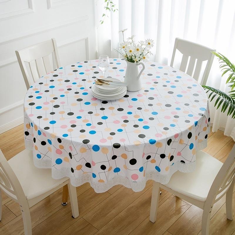 High-Grade Waterproof, Oil-Proof, Non-Slip, Thick Round Tablecloth for Home and Restaurant Use