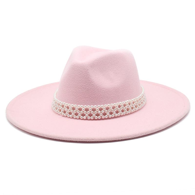 Hepburn Woolen Jazz Top Hat For Men And Women Casual 9.5Cm Big Edge Jazz Hat Felt Hat