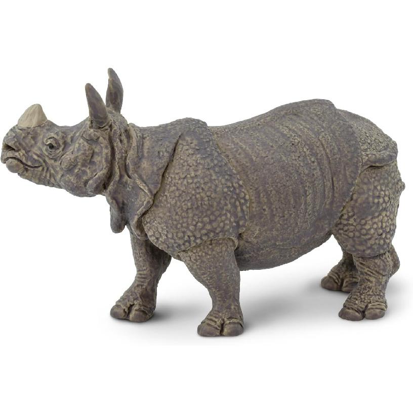 Safari Ltd. Indian Rhino Figurine - Realistic 5  Rhinoceros Figure - Educational Toy for Boys, Girls, and Kids Ages 3+