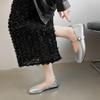 Fashion 2025  Women's Temperament Flat Shoes  Retro Buckle Soft Bottom Single Shoes with Skirt Fashion Comfortable Commuter Single Shoes