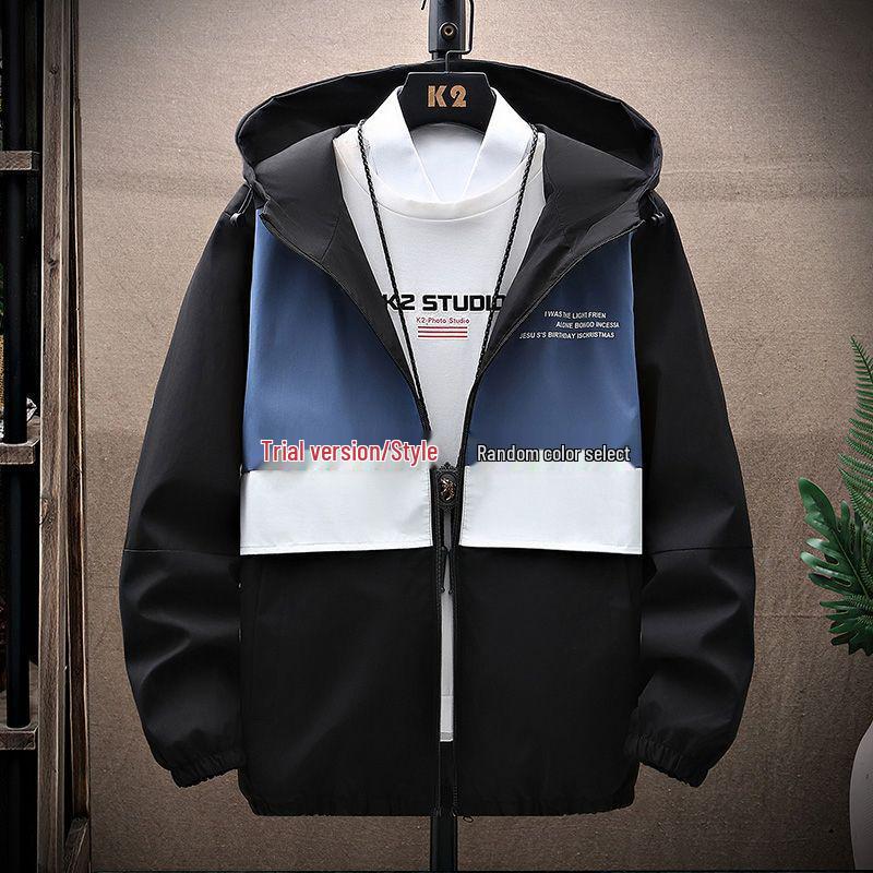Pánská trendy pracovní bunda s kapucí v korejském stylu pro teenagery