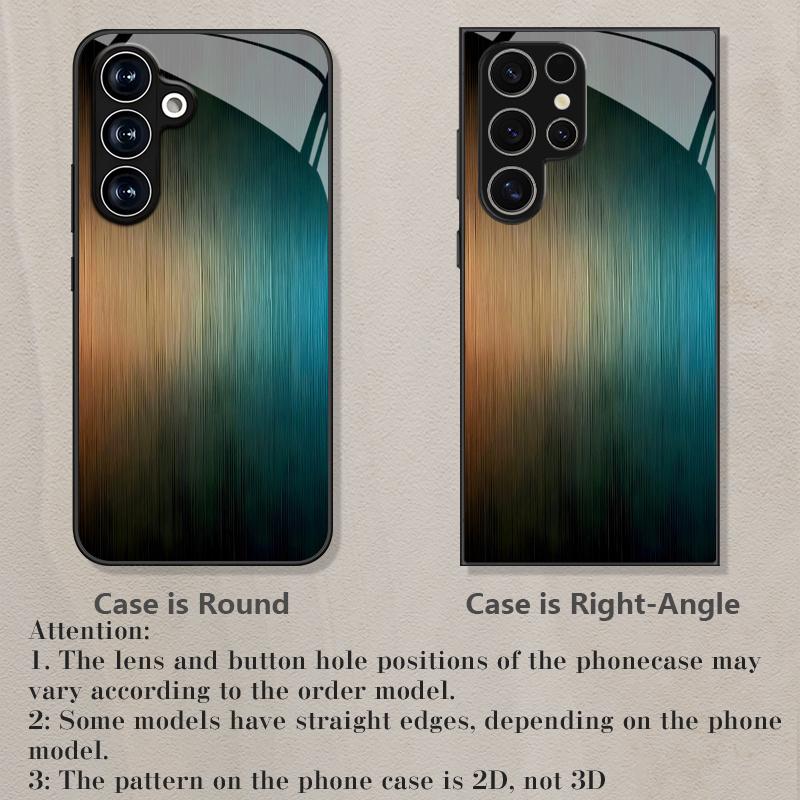 Blue and gold wire pattern black glass phone case suitable for Samsung Galaxy S26 S25 S24 S22 S21 S20 FE/Ultra/Plus anti drop