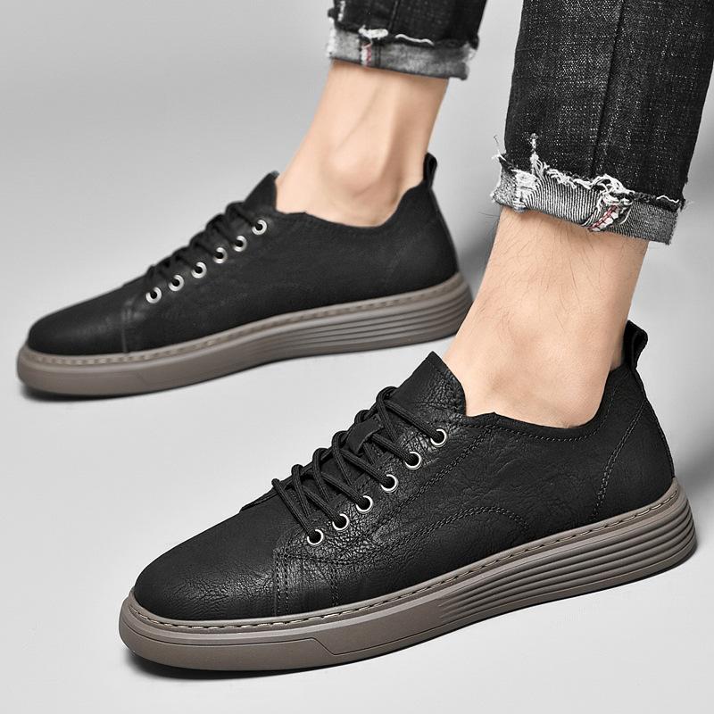 Men's Shoes 2025 Summer New Men's Comfortable Wear-resistant Non-slip British Style Tooling Leather Surface Waterproof Outdoor Casual Shoes