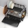 Stainless Steel Kitchen Counter Rack With Drainage Tray Multi-Tier Dish Organizer Bowls Plates Cutlery Cups